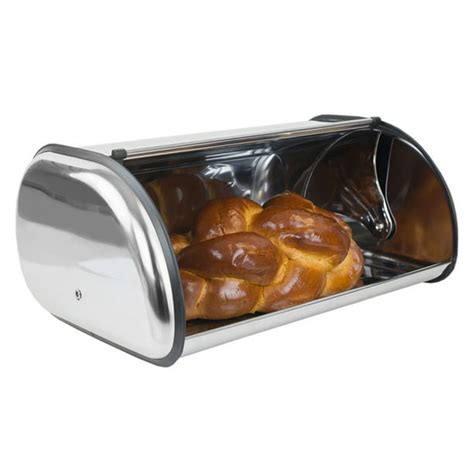 Home Basics Stainless Steel Deluxe Bread Box